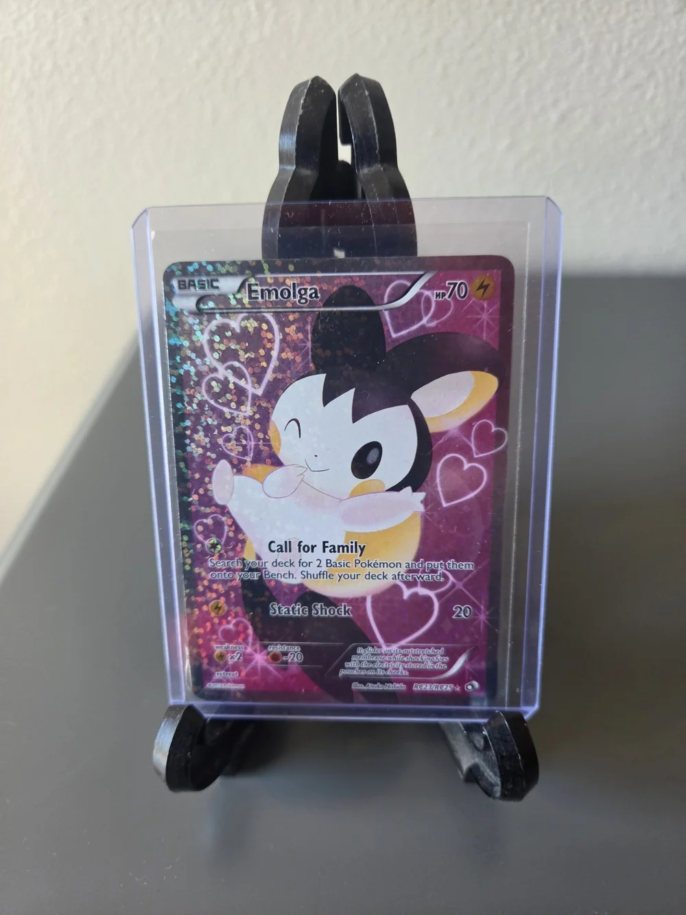 Pokemon~Emolga Full Art Ultra Rare Holo Trading Card - RC23/RC25